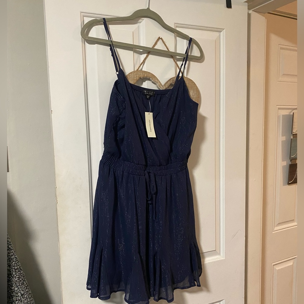 NEW navy mini dress with shimmer!